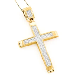 Men's 14K Rose Gold Invisible Set Princess Cut Diamond Cross Pendant 3.69ct 9 Men's 14K Rose Gold Invisible Set Princess Cut Diamond Cross Pendant 3.69ct -Outlet Bijou Lush Store 14k invisible set diamond cross princess cut 369ct p 38720 ye