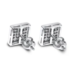 14K White Gold Invisible Set Princess Diamond Stud Earrings 0.55ct -Outlet Bijou Lush Store 14k invisible set princess diamond stud earrings 060ct p 6163 backwh