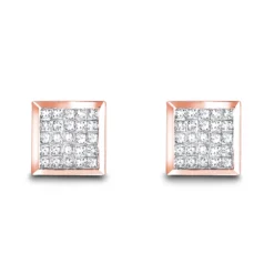 14K White Gold Invisible Set Princess Diamond Stud Earrings 0.55ct -Outlet Bijou Lush Store 14k invisible set princess diamond stud earrings 060ct p 6163 ro