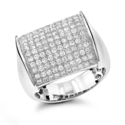 14K White Gold Men's Designer Diamond Ring 2 Carats