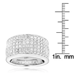 14K White Gold Men's Designer Diamond Wedding Band 2.05ct -Outlet Bijou Lush Store 14k mens designer diamond wedding band 205ct p 40412 rulerwh