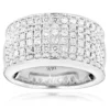 14K White Gold Men's Designer Diamond Wedding Band 2.05ct