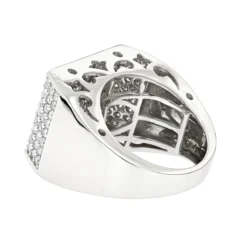 14K White Gold Pave Diamond Ring For Men 4 Carat By Luxurman -Outlet Bijou Lush Store 14k mens pave diamond ring 412ct p 7225 backwh