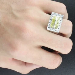 14K White Gold Men's White Yellow Diamond Ring 2.05ct -Outlet Bijou Lush Store 14k mens white yellow diamond ring 205ct p 35863bod