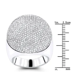 14K White Gold Pave Diamond Dome Ring 2.2ct 12 14K White Gold Pave Diamond Dome Ring 2.2ct -Outlet Bijou Lush Store 14k pave diamond dome ring 259ct p 42946 rulerwh