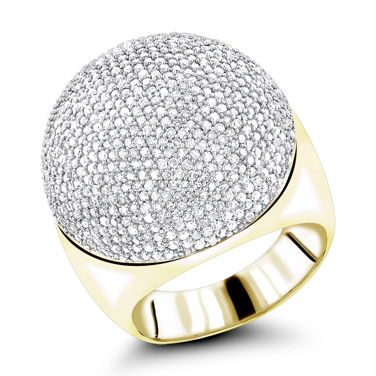 14K White Gold Pave Diamond Dome Ring 2.2ct 4 14K White Gold Pave Diamond Dome Ring 2.2ct - Image 2