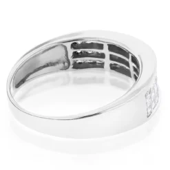 14K Yellow Gold Princess Cut Diamond Wedding Band Invisible Set Ring 1.25ct -Outlet Bijou Lush Store 14k princess cut diamond wedding band 136ct p 38035 backwh