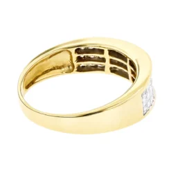 14K Yellow Gold Princess Cut Diamond Wedding Band Invisible Set Ring 1.25ct -Outlet Bijou Lush Store 14k princess cut diamond wedding band 136ct p 38035 backye