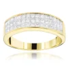 14K Yellow Gold Princess Cut Diamond Wedding Band Invisible Set Ring 1.25ct -Outlet Bijou Lush Store 14k princess cut diamond wedding band 136ct p 38035 ye