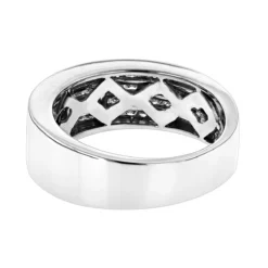 14K White Gold Princess Cut Invisible Diamond Wedding Band 1.84ct -Outlet Bijou Lush Store 14k princess cut invisible diamond wedding band 184 p 22383 backwh