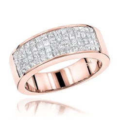 14K White Gold Princess Cut Invisible Diamond Wedding Band 1.84ct -Outlet Bijou Lush Store 14k princess cut invisible diamond wedding band 184 p 22383 ro