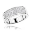 14K White Gold Princess Cut Invisible Diamond Wedding Band 1.84ct