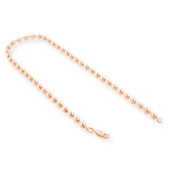 Men's 14K Rose Gold Bead Chain Bracelet 5mm 7.5in-9in