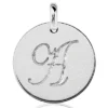 14K White Gold Circle Initial Pendant -Outlet Bijou Lush Store 14k solid gold circle initial pendant p 35174 white 20220426