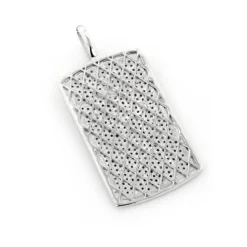 Iced Out 14K White Gold Dog Tag Pendant With Diamonds 2ct -Outlet Bijou Lush Store 14k solid gold dog tag pendant with diamonds 199ct p 6990 backwh