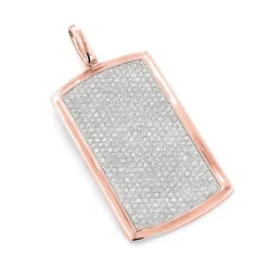 Iced Out 14K White Gold Dog Tag Pendant With Diamonds 2ct -Outlet Bijou Lush Store 14k solid gold dog tag pendant with diamonds 199ct p 6990 ro