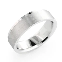 Solid 14K White Gold Men's Cosmopolitan Wedding Band