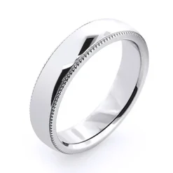 Thin Solid 14K White Gold Women's Or Men's Wedding Band 4mm