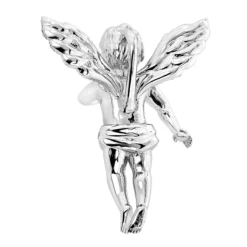 14K White Gold Mini Diamond Angel Pendant 0.7ct Small Baby Angel Charm -Outlet Bijou Lush Store 14k solid gold mini diamond angel pendant 07ct small baby angel charm 2