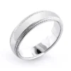 Solid 14K White Gold Wedding Band For Men 6mm