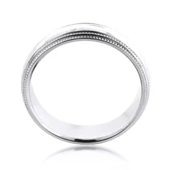 Solid 14K White Gold Wedding Band For Men 6mm 9 Solid 14K White Gold Wedding Band For Men 6mm -Outlet Bijou Lush Store 14k solid gold wedding band for men 6mm 4