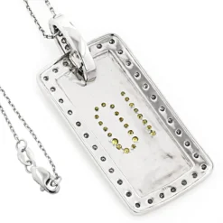 14K White Gold White Yellow Diamond Number 10 Dog Tag Pendant 1.60 -Outlet Bijou Lush Store 14k white yellow diamond number 10 dog tag pendant 160 p 6372 backwh