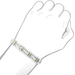 14K White/Yellow Gold Men's Diamond Two-Tone Bracelet 4ct -Outlet Bijou Lush Store 14k white yellow gold mens diamond two tone bracelet 4ct 3