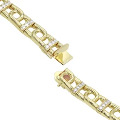 14K White/Yellow Gold Men's Diamond Two-Tone Bracelet 4ct -Outlet Bijou Lush Store 14k white yellow gold mens diamond two tone bracelet 4ct backye