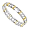 14K White/Yellow Gold Men's Diamond Two-Tone Bracelet 4ct -Outlet Bijou Lush Store 14k white yellow gold mens diamond two tone bracelet 4ct tt