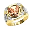 14K Yellow Gold Diamond Men's Eagle Ring 0.10 -Outlet Bijou Lush Store 14k white yellow rose gold diamond mens eagle ring 010 p 6238 ye