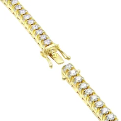 11 Carat Diamond Tennis Bracelet For Men & Women 14K Yellow Gold By Luxurman -Outlet Bijou Lush Store 155 carat diamond tennis bracelet for men women 14k gold by luxurman backye