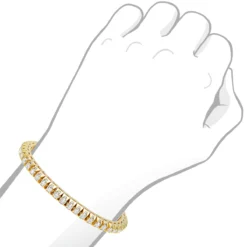 11 Carat Diamond Tennis Bracelet For Men & Women 14K Yellow Gold By Luxurman -Outlet Bijou Lush Store 155 carat diamond tennis bracelet for men women 14k gold by luxurman bodye