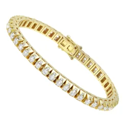 11 Carat Diamond Tennis Bracelet For Men & Women 14K Yellow Gold By Luxurman