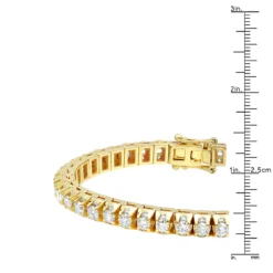 11 Carat Diamond Tennis Bracelet For Men & Women 14K Yellow Gold By Luxurman -Outlet Bijou Lush Store 155 carat diamond tennis bracelet for men women 14k gold by luxurman rulerye