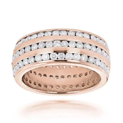 18K White Gold 3-Row Diamond Eternity Band Ring 4.50ct -Outlet Bijou Lush Store 18k gold 3 row diamond eternity band ring 450ct p 6200 ro