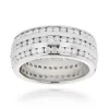 18K White Gold 3-Row Diamond Eternity Band Ring 4.50ct -Outlet Bijou Lush Store 18k gold 3 row diamond eternity band ring 450ct p 6200 wh