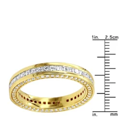 18K Yellow Gold Round And Princess Cut Diamond Eternity Band 1.93ct -Outlet Bijou Lush Store 18k gold diamond eternity band 193ct p 30372 rulerye