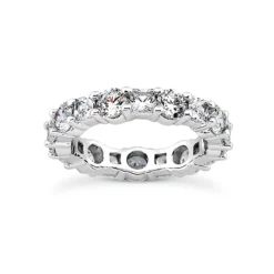 Thin 18K White Gold Diamond Eternity Band 3.15ct