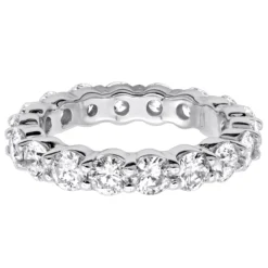 18K White Gold Diamond Eternity Band 3.40ct 5/32in. (4.1mm) -Outlet Bijou Lush Store 18k gold diamond eternity band 340ct p 30340 backwh
