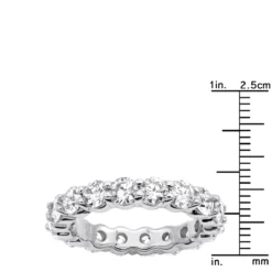 18K White Gold Diamond Eternity Band 3.40ct 5/32in. (4.1mm) -Outlet Bijou Lush Store 18k gold diamond eternity band 340ct p 30340 rulerwh