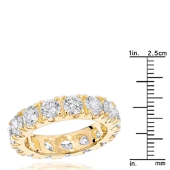 18K Yellow Gold Round Diamond Eternity Band 4ct -Outlet Bijou Lush Store 18k gold diamond eternity band 4ct p 30336 rulerye