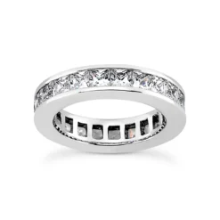 Thin 18K White Gold Diamond Eternity Ring 3.57ct
