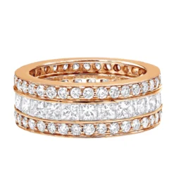 18K White Gold Round & Princess Diamond 5 Carat Eternity/Anniversary Band -Outlet Bijou Lush Store 18k gold diamond eternity rings collection item 5ctw p 23030 backro