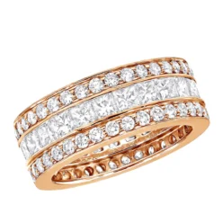 18K White Gold Round & Princess Diamond 5 Carat Eternity/Anniversary Band -Outlet Bijou Lush Store 18k gold diamond eternity rings collection item 5ctw p 23030 ro