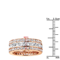 18K White Gold Round & Princess Diamond 5 Carat Eternity/Anniversary Band -Outlet Bijou Lush Store 18k gold diamond eternity rings collection item 5ctw p 23030 rulerro