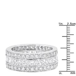 18K White Gold Round & Princess Diamond 5 Carat Eternity/Anniversary Band -Outlet Bijou Lush Store 18k gold diamond eternity rings collection item 5ctw p 23030 rulerwh