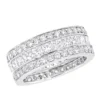 18K White Gold Round & Princess Diamond 5 Carat Eternity/Anniversary Band