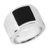 18K White Gold Men's Black Onyx Ring 12.9mm