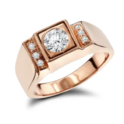 18K Yellow Gold Men's Diamond Ring 0.87ct -Outlet Bijou Lush Store 18k gold mens diamond ring 087ct p 31940 ro