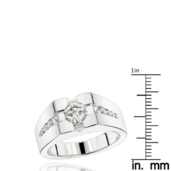 18K White Gold Men's Diamond Ring 1.72ct -Outlet Bijou Lush Store 18k gold mens diamond ring 172ct p 31722 rulerwh
